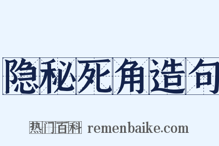 隐秘死角造句是什么意思的图片